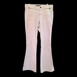 Y2K Abercrombie & Fitch Flared Corduroy Jeans Pants Side Slit Zip Pockets size 8